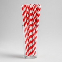 Трубочка для коктейля «Спираль», набор 12 шт., цвет красно-белый